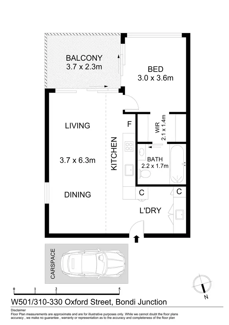 Floorplan of Homely apartment listing, W501/310 Oxford Street, Bondi Junction NSW 2022