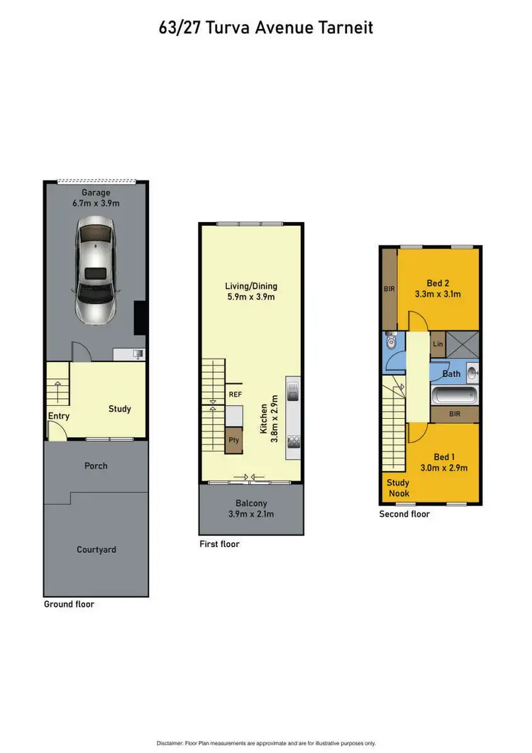 Floorplan of Homely townhouse listing, 63/27 Turva Avenue, Tarneit VIC 3029