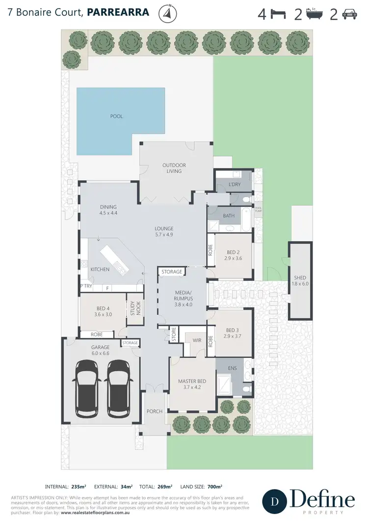 Floorplan of Homely house listing, 7 Bonaire Court, Kawana Island QLD 4575