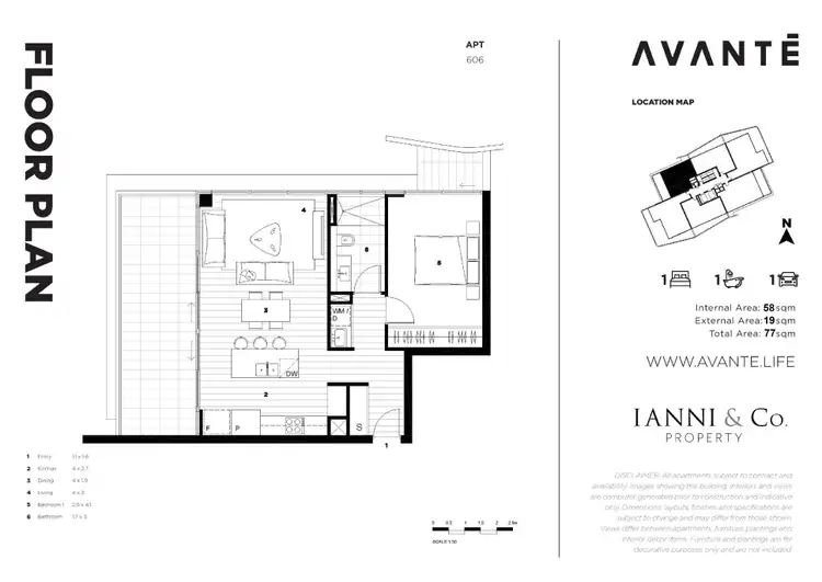 Floorplan of Homely apartment listing, 606/3 Rawson Street, Wollongong NSW 2500