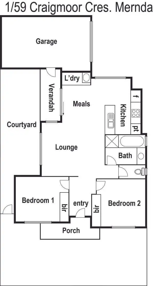 Floorplan of Homely unit listing, 1/59 Craigmoor Crescent, Mernda VIC 3754