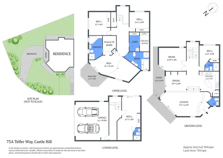 Floorplan of Homely semi-detached listing, 75A Telfer Way, Castle Hill NSW 2154