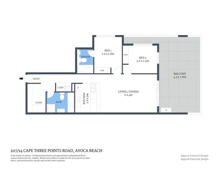 Floorplan of Homely apartment listing, 207/14 Cape Three Points Road, Avoca Beach NSW 2251