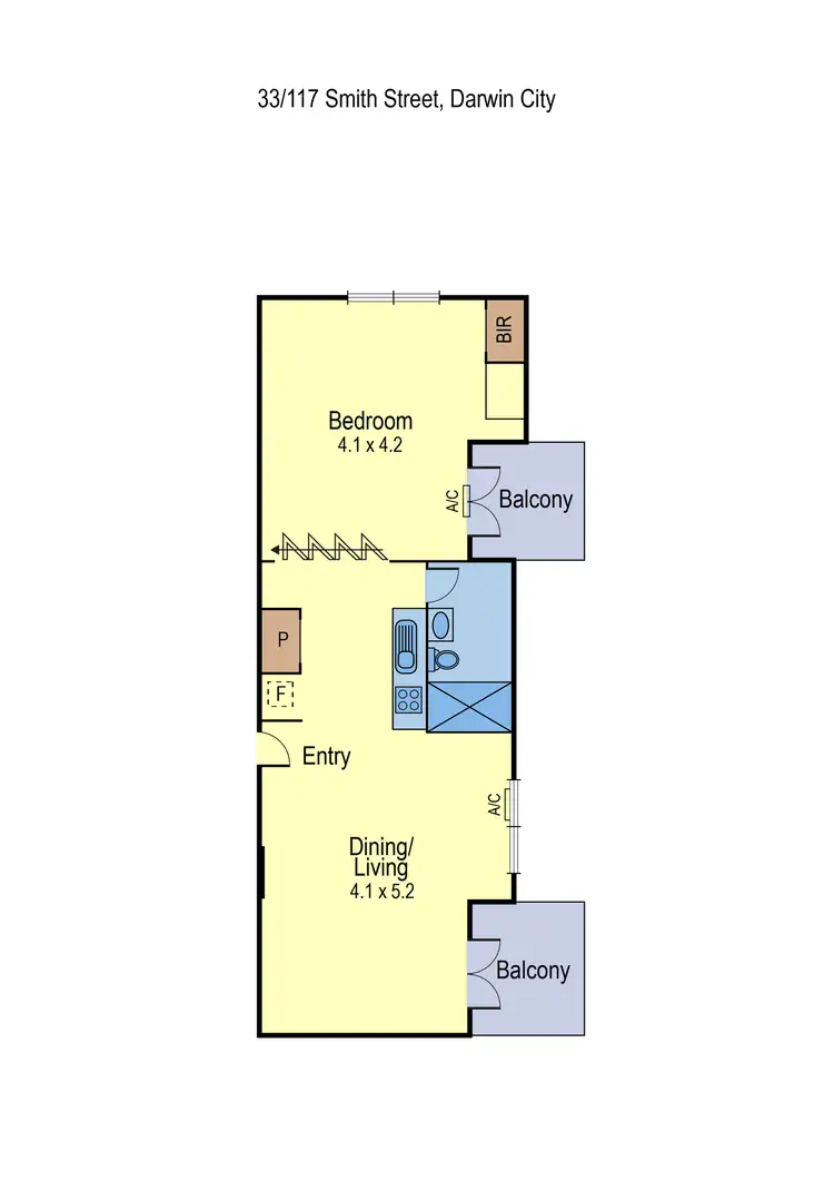 Floorplan of Homely unit listing, 33/117 Smith Street, Darwin City NT 800