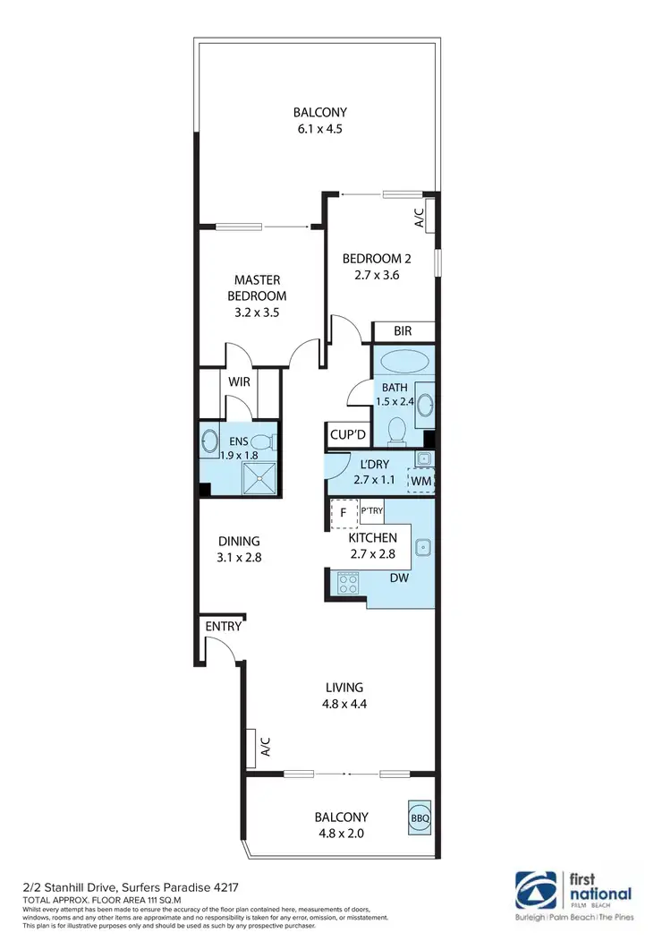 Floorplan of Homely unit listing, 2/2 Stanhill Drive, Surfers Paradise QLD 4217