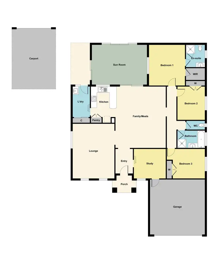 Floorplan of Homely house listing, 6 Bristol Court, Maryborough VIC 3465