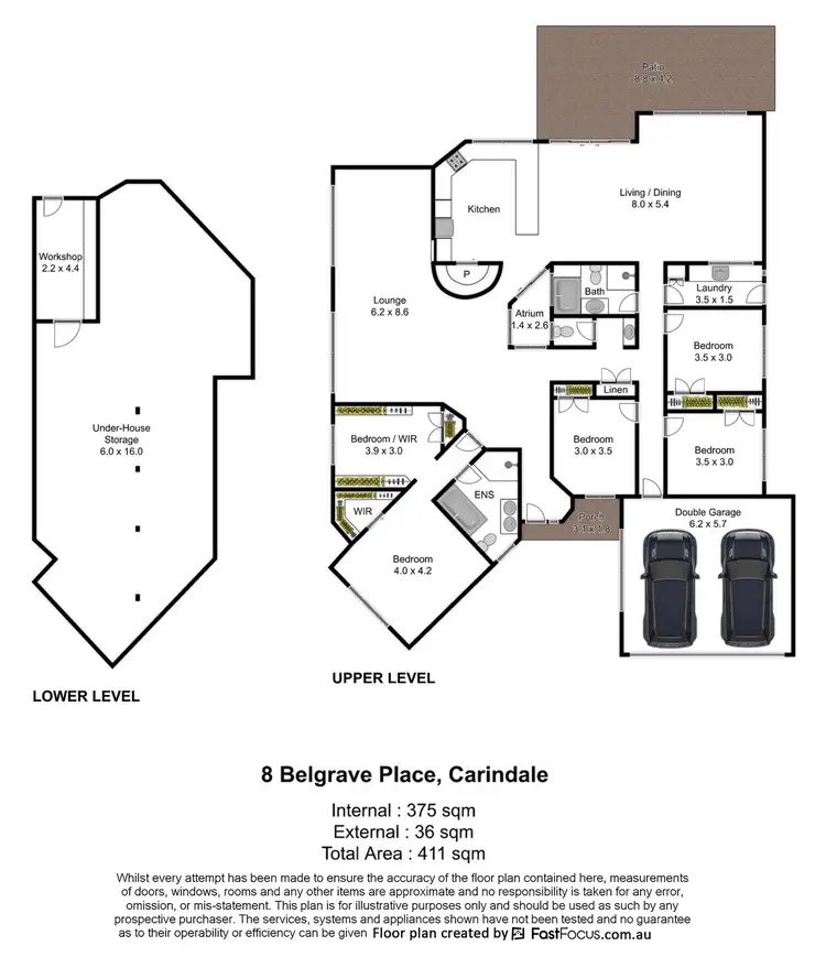 Floorplan of Homely house listing, 8 Belgrave Place, Carindale QLD 4152