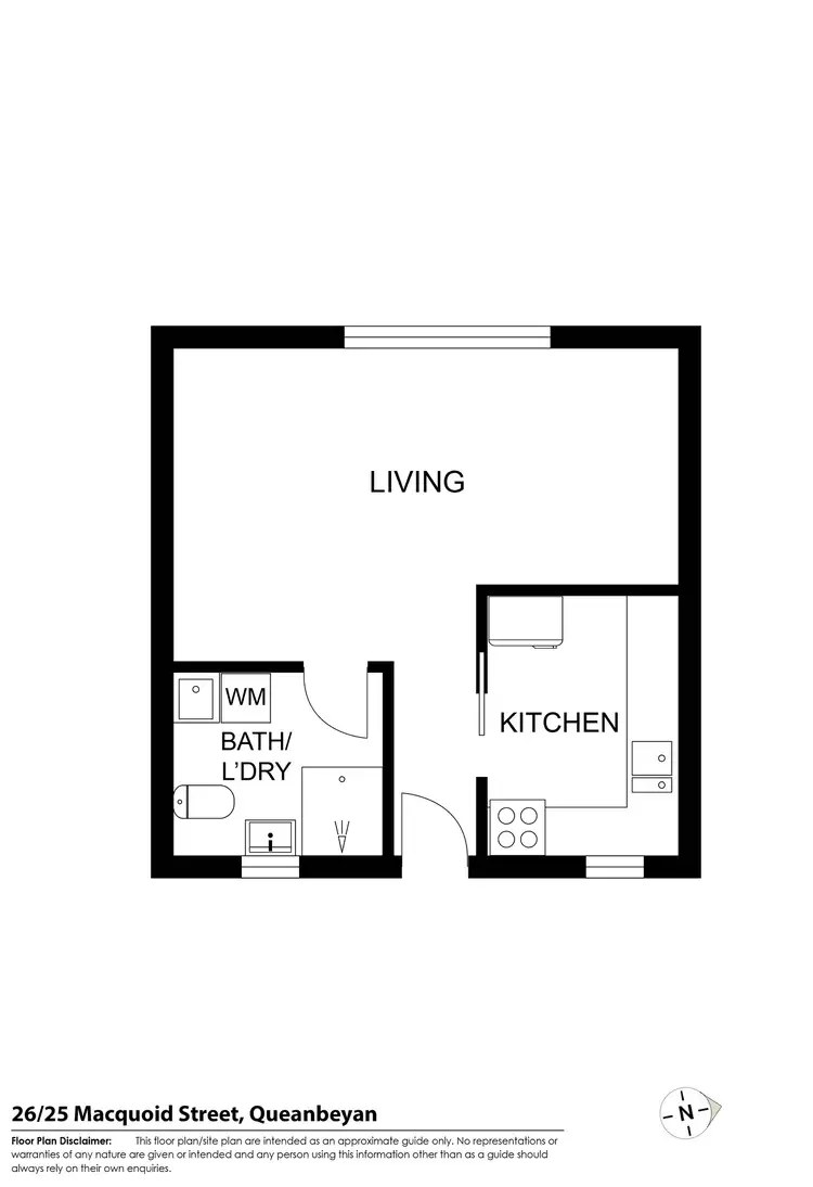 Floorplan of Homely studio listing, 26/25 Macquoid Street, Queanbeyan East NSW 2620