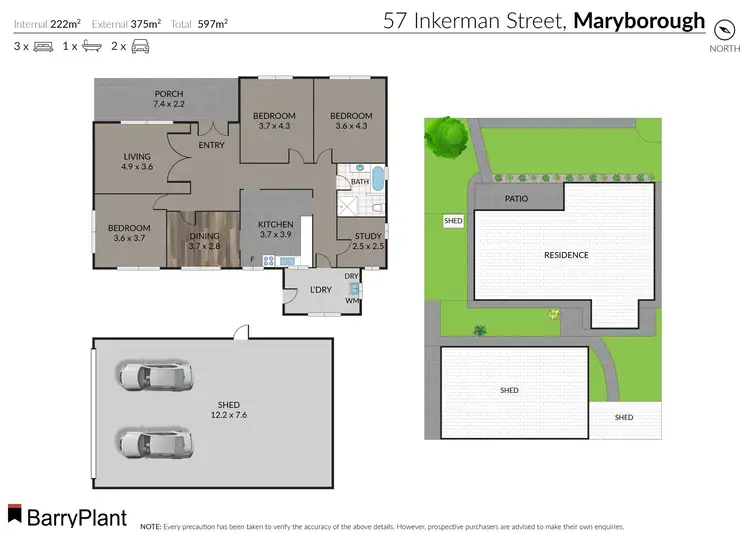 Floorplan of Homely house listing, 57 Inkerman Street, Maryborough VIC 3465