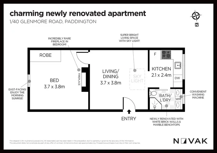 Floorplan of Homely apartment listing, 1/40 Glenmore Road, Paddington NSW 2021