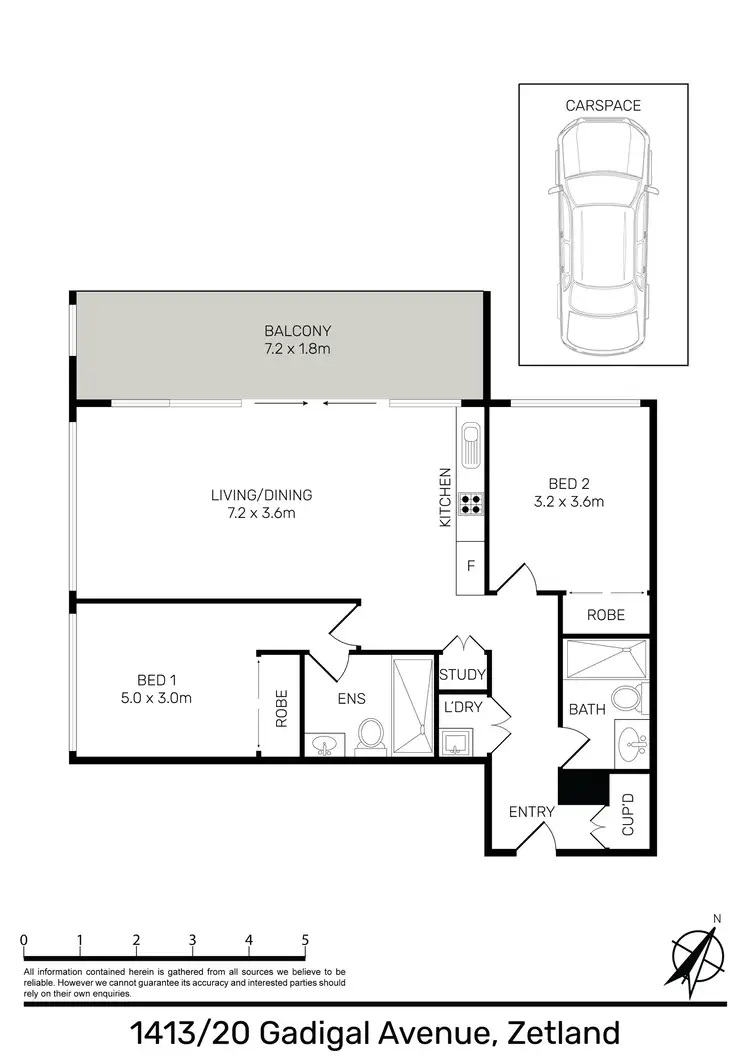 Floorplan of Homely apartment listing, 1413/20 Gadigal Avenue, Zetland NSW 2017