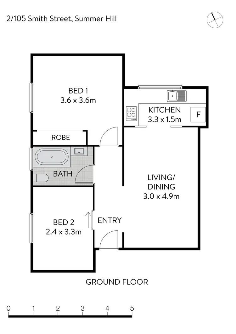 Floorplan of Homely apartment listing, 2/105 Smith Street, Summer Hill NSW 2130