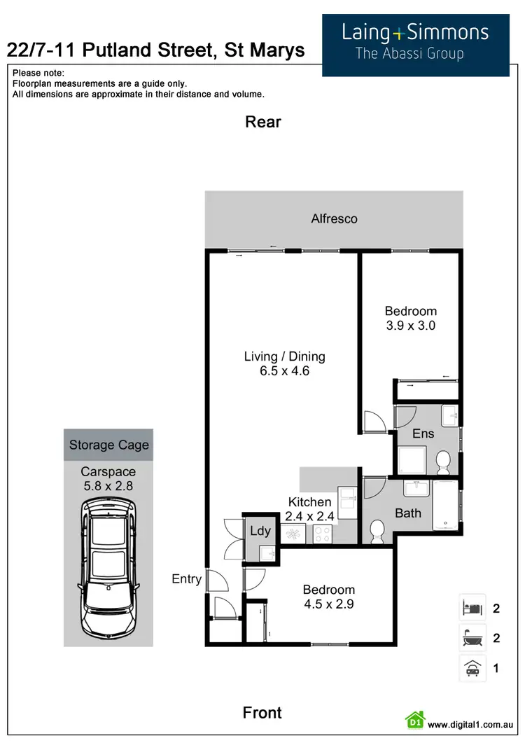 Floorplan of Homely unit listing, 22/7-11 Putland Street, St Marys NSW 2760