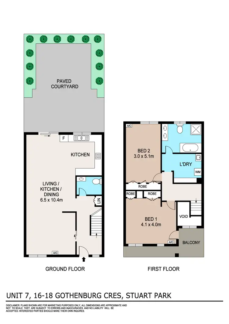 Floorplan of Homely townhouse listing, 7/16-18 Gothenburg Crescent, Stuart Park NT 820