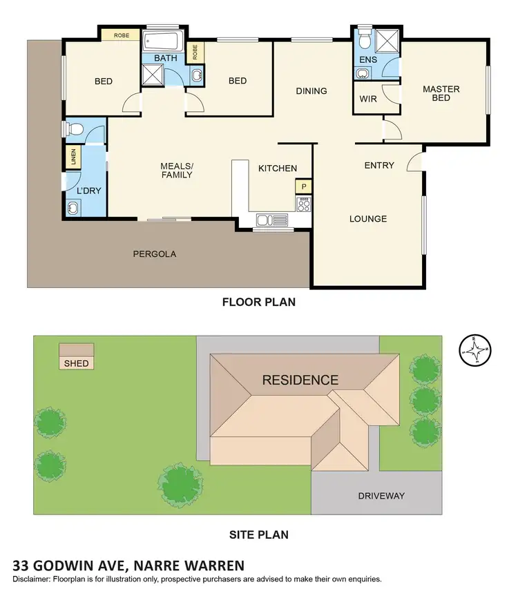 Floorplan of Homely house listing, 33 Godwin Avenue, Narre Warren VIC 3805