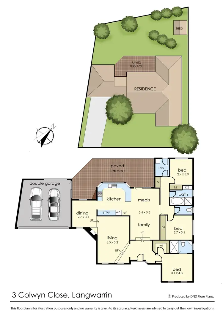 Floorplan of Homely house listing, 3 Colwyn Close, Langwarrin VIC 3910