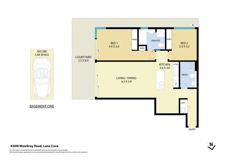 Floorplan of Homely apartment listing, 4/600 Mowbray Road, Lane Cove NSW 2066