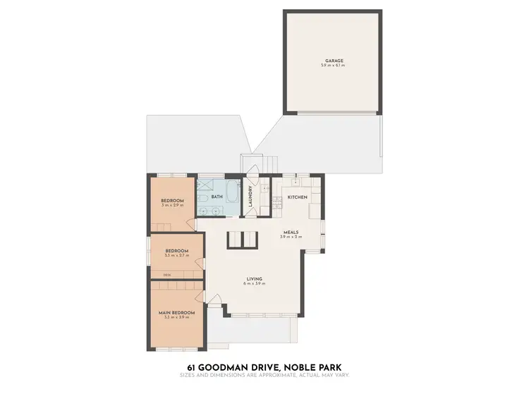 Floorplan of Homely house listing, 61 Goodman Drive, Noble Park VIC 3174