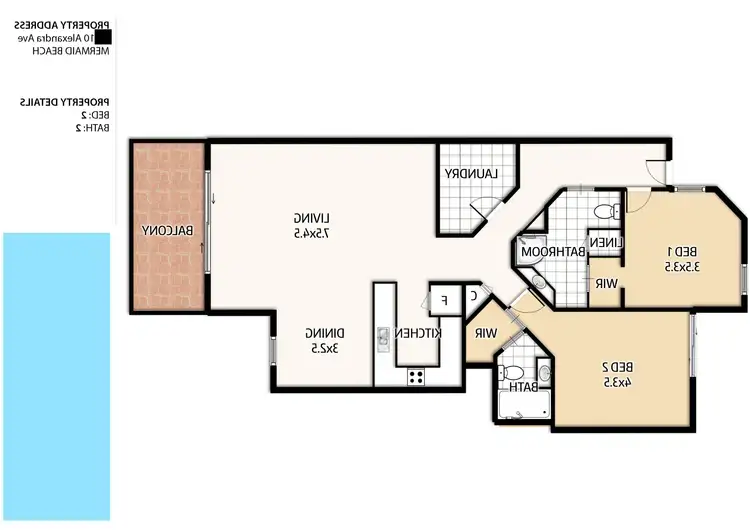 Floorplan of Homely apartment listing, 84/10 Alexanrda Avenue, Mermaid Beach QLD 4218