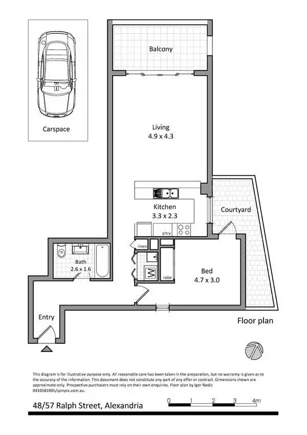 Floorplan of Homely unit listing, 48/57 Ralph Street, Alexandria NSW 2015