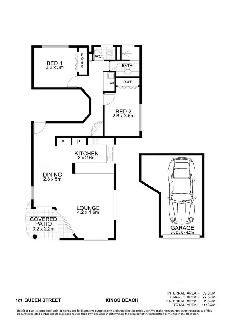 Floorplan of Homely unit listing, 12/1 Queen Street, Moffat Beach QLD 4551