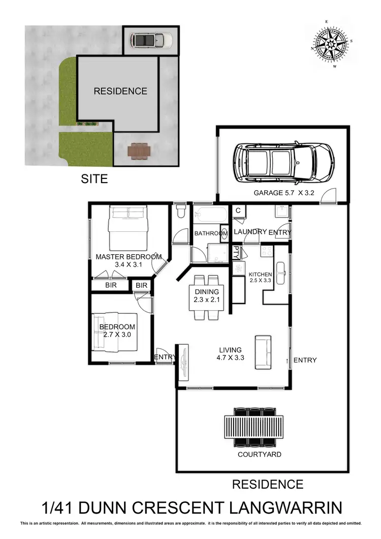 Floorplan of Homely unit listing, 1/41 Dunn Crescent, Langwarrin VIC 3910