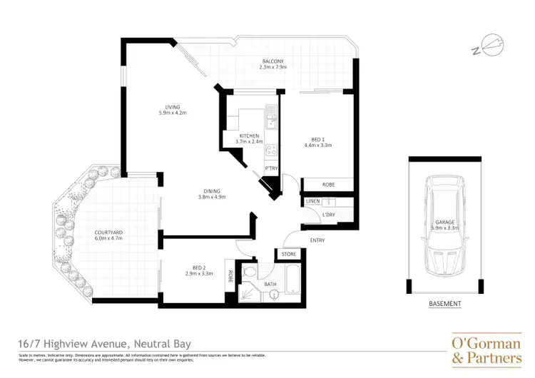 Floorplan of Homely apartment listing, 16/7 Highview Avenue, Neutral Bay NSW 2089