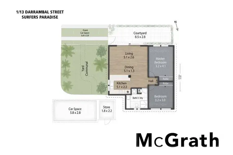 Floorplan of Homely unit listing, 1/13 Darrambal Street, Chevron Island QLD 4217
