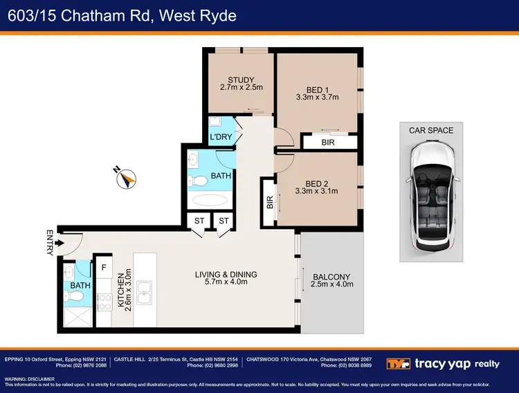 Floorplan of Homely apartment listing, 603/15 Chatham Road, West Ryde NSW 2114