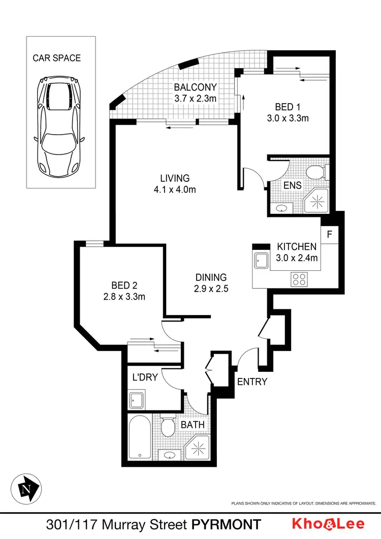 Floorplan of Homely apartment listing, 301/117 Murray Street, Pyrmont NSW 2009