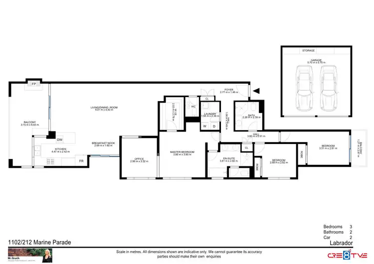Floorplan of Homely apartment listing, 1102/212 Marine Parade, Labrador QLD 4215