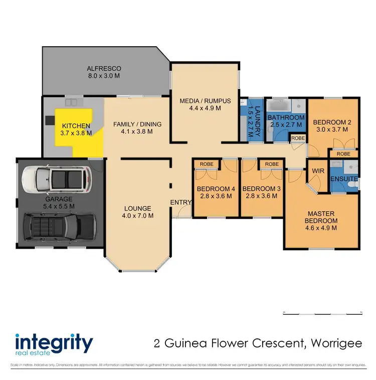 Floorplan of Homely house listing, 2 Guinea Flower Crescent, Worrigee NSW 2540
