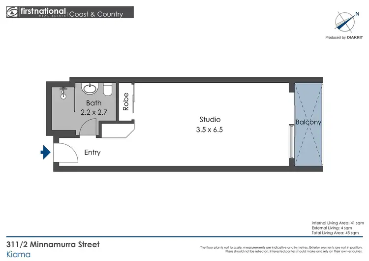 Floorplan of Homely apartment listing, 311/2 Minnamurra Street, Kiama NSW 2533