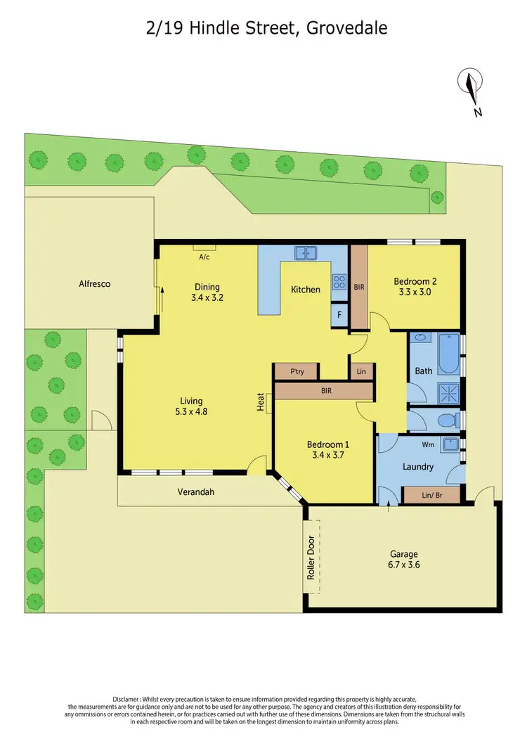 Floorplan of Homely unit listing, 2/19 Hindle Street, Grovedale VIC 3216