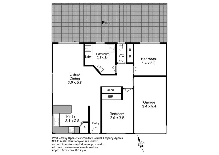Floorplan of Homely unit listing, 2/61 James Street, Latrobe TAS 7307