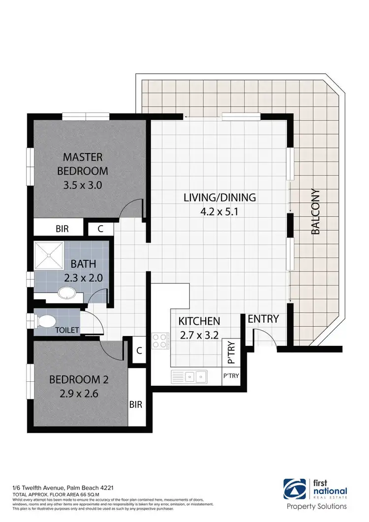 Floorplan of Homely unit listing, 1/6 Twelfth Avenue, Palm Beach QLD 4221
