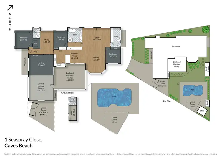 Floorplan of Homely house listing, 1 Seaspray Close, Caves Beach NSW 2281