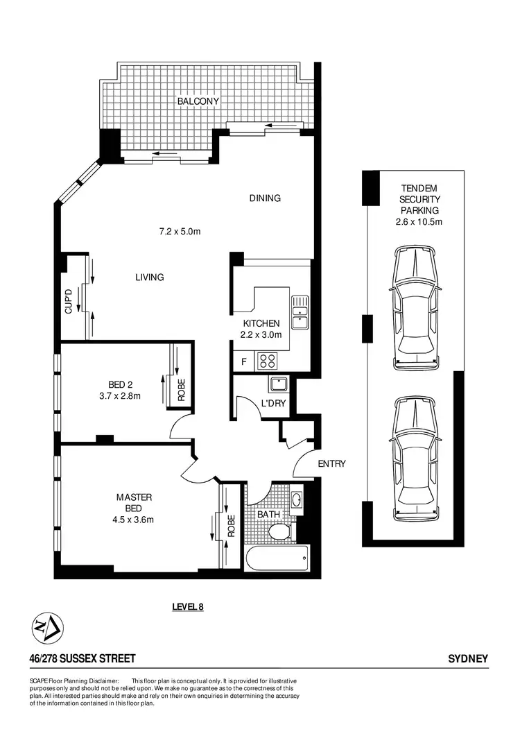Floorplan of Homely apartment listing, 46/278 Sussex Street, Sydney NSW 2000