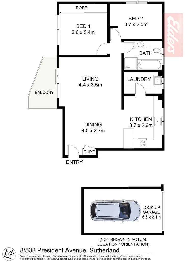 Floorplan of Homely apartment listing, 8/538 President Avenue, Sutherland NSW 2232
