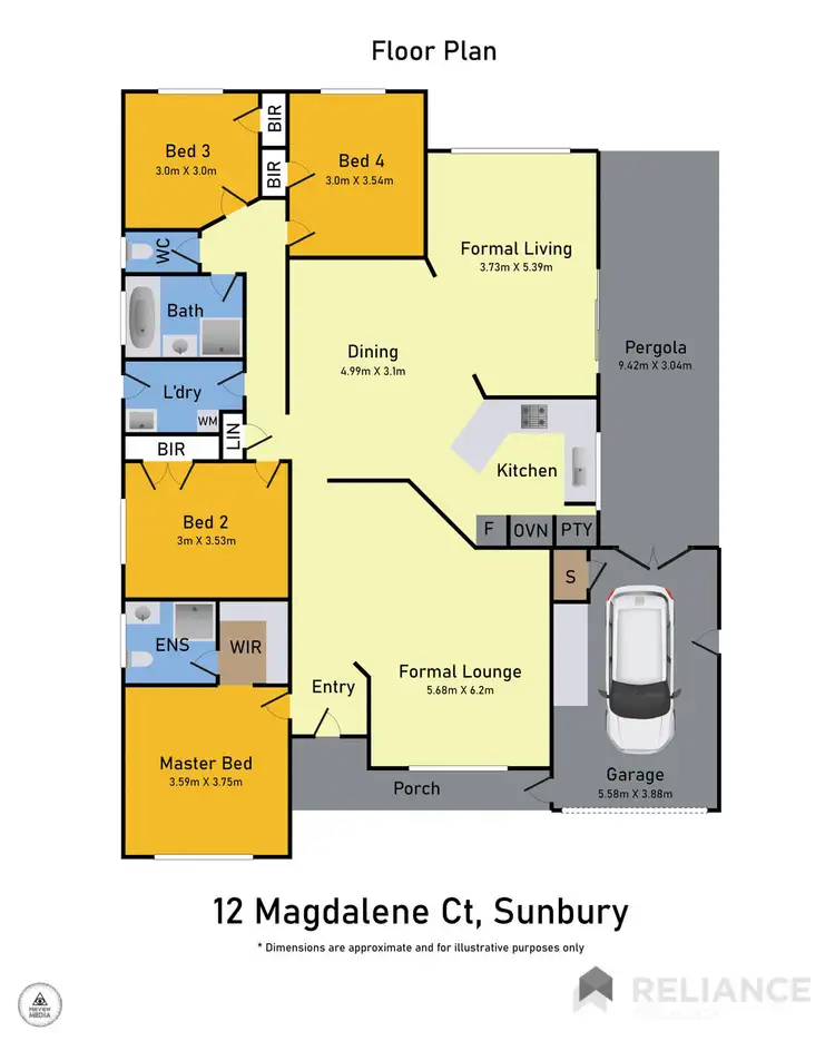 Floorplan of Homely house listing, 12 Magdalene Court, Sunbury VIC 3429