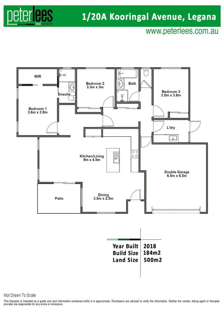 Floorplan of Homely unit listing, 1/20a Kooringal Avenue, Legana TAS 7277