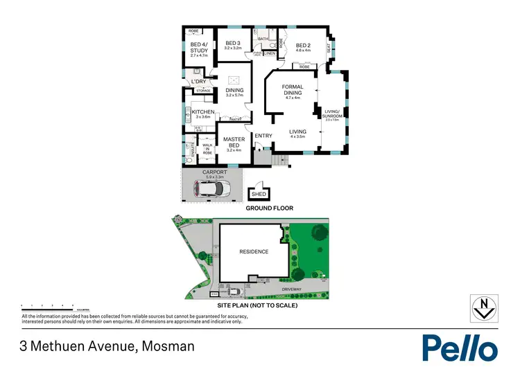 Floorplan of Homely house listing, 3 Methuen Avenue, Mosman NSW 2088