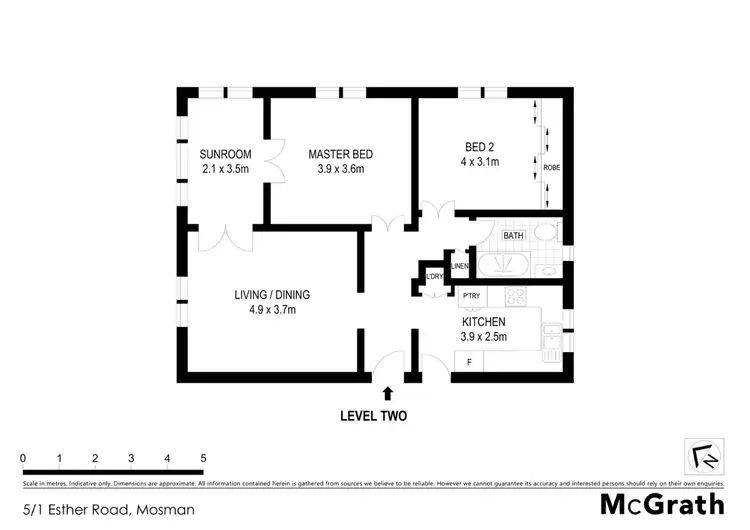Floorplan of Homely unit listing, 5/1 Esther Road, Mosman NSW 2088