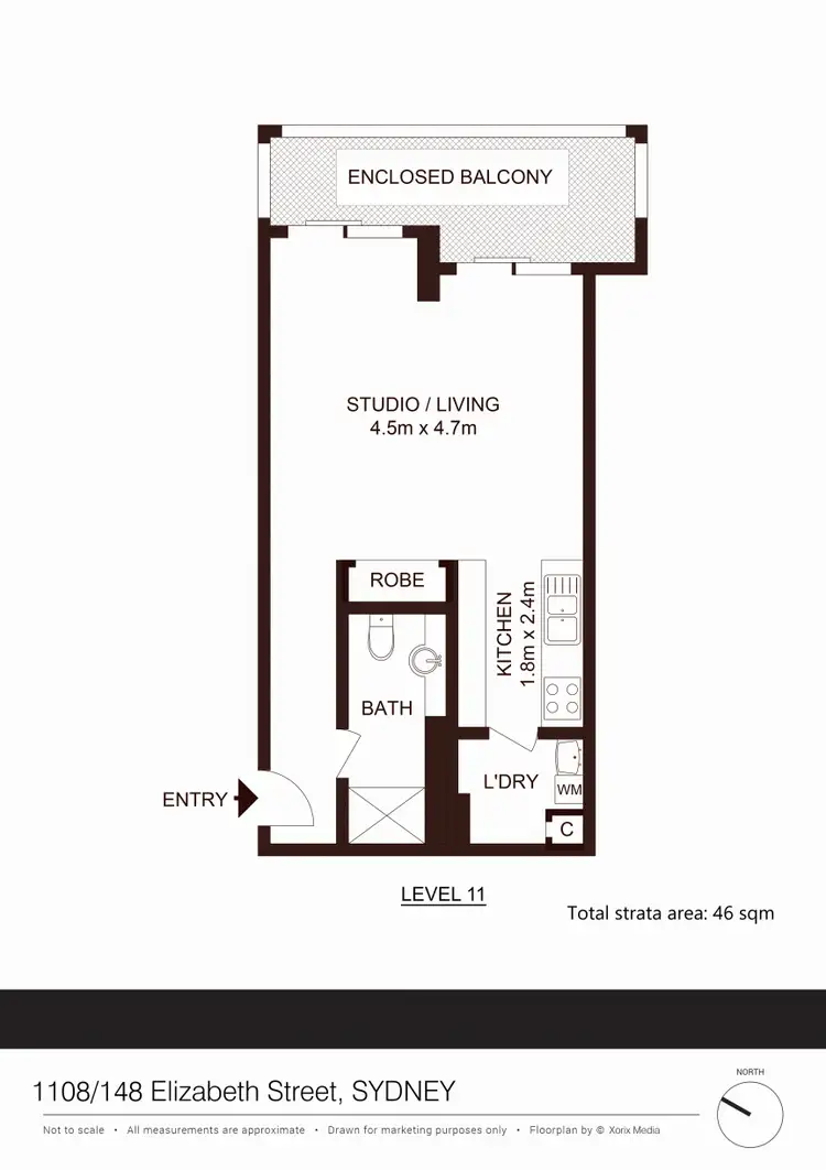 Floorplan of Homely apartment listing, 1108/148 Elizabeth Street, Sydney NSW 2000