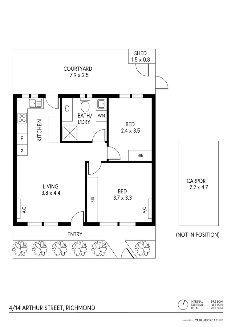 Floorplan of Homely unit listing, 4/14 Arthur Street, Richmond SA 5033