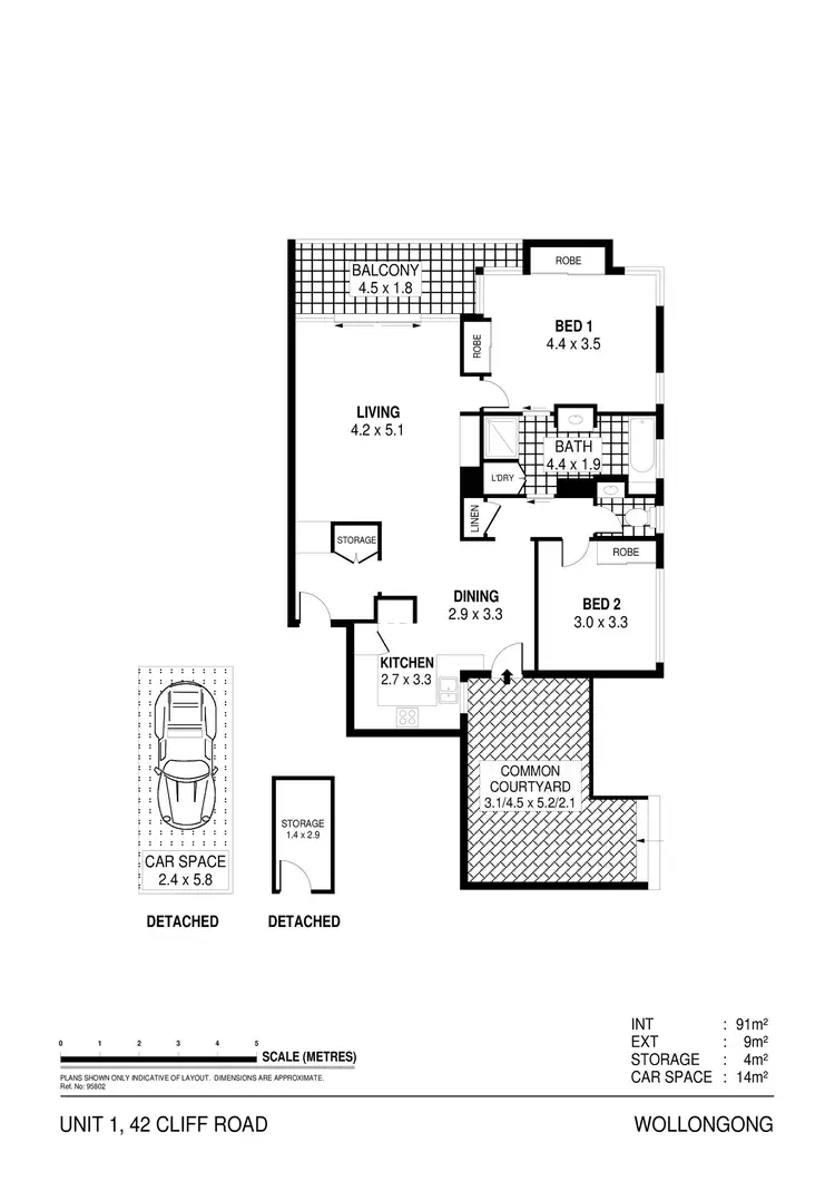 Floorplan of Homely apartment listing, 1/42-44 Cliff Road, Wollongong NSW 2500