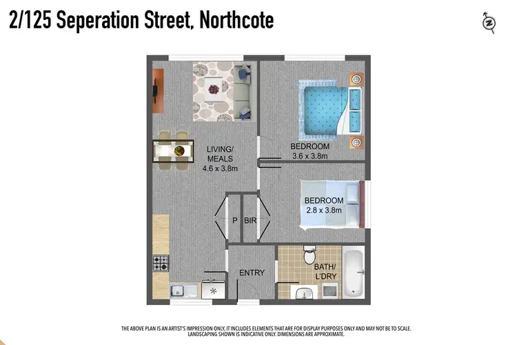 Floorplan of Homely apartment listing, 2/125 Separation Street, Northcote VIC 3070