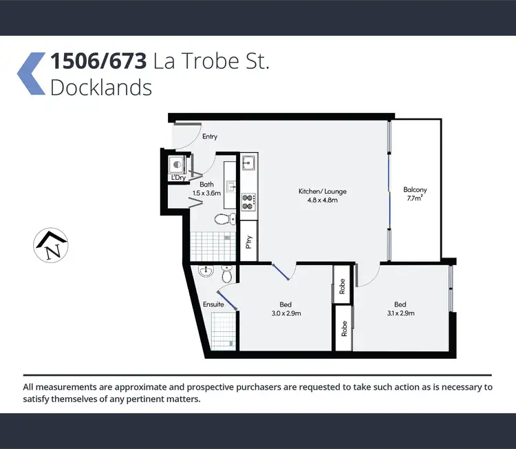 Floorplan of Homely apartment listing, 1506/673 La Trobe Street, Docklands VIC 3008