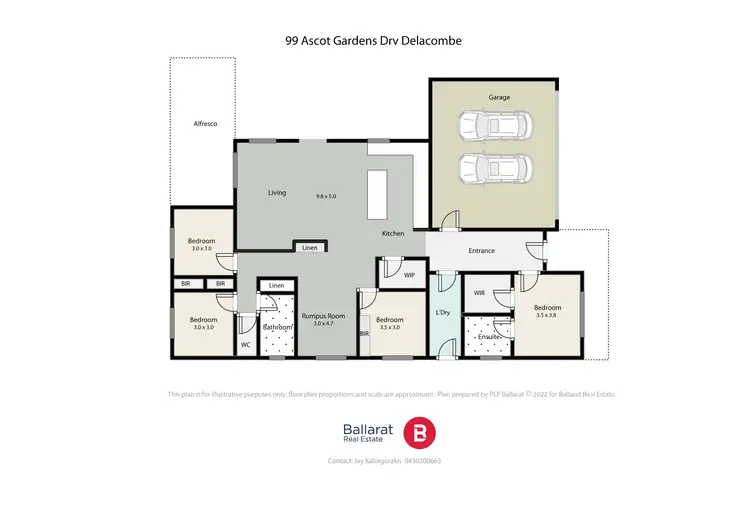 Floorplan of Homely house listing, 99 Ascot Gardens Drive, Delacombe VIC 3356
