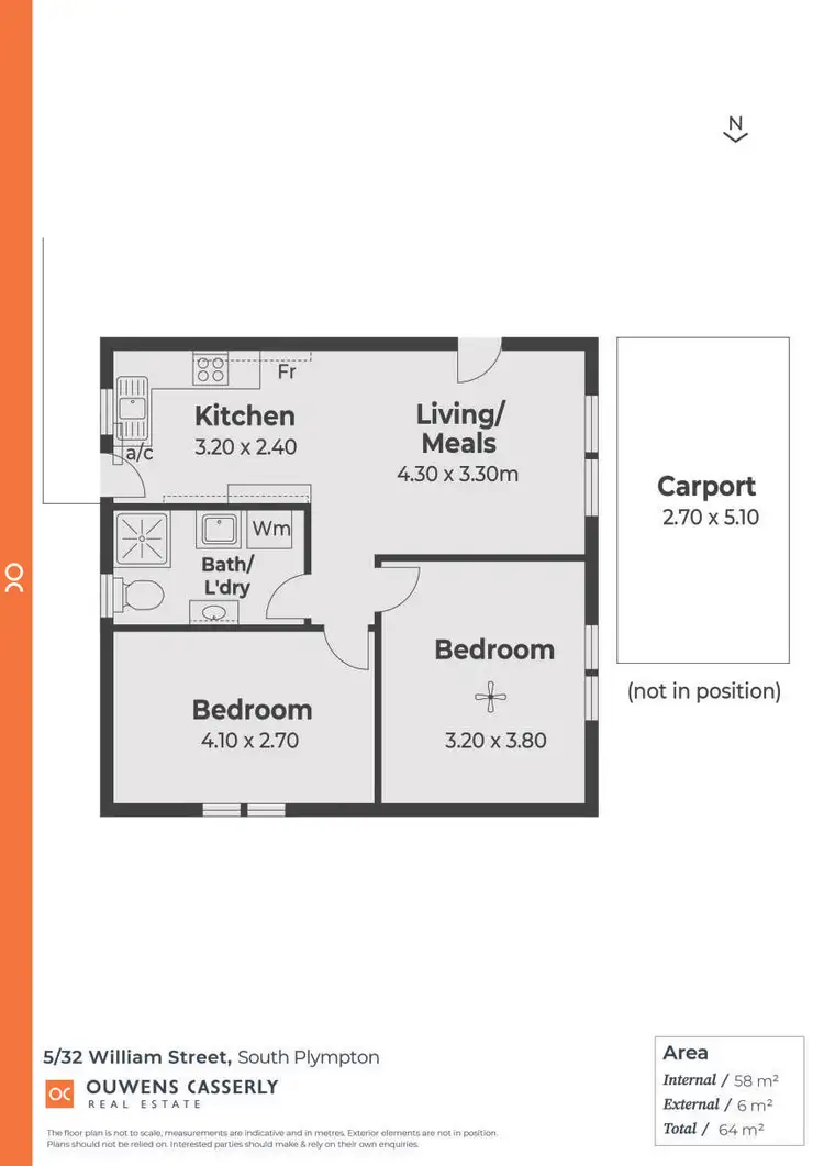 Floorplan of Homely unit listing, 5/32 William Street, South Plympton SA 5038